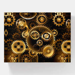 Seamless Steampunk Brass Gears Paperweight