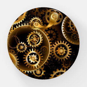 Seamless Steampunk Brass Gears Paperweight
