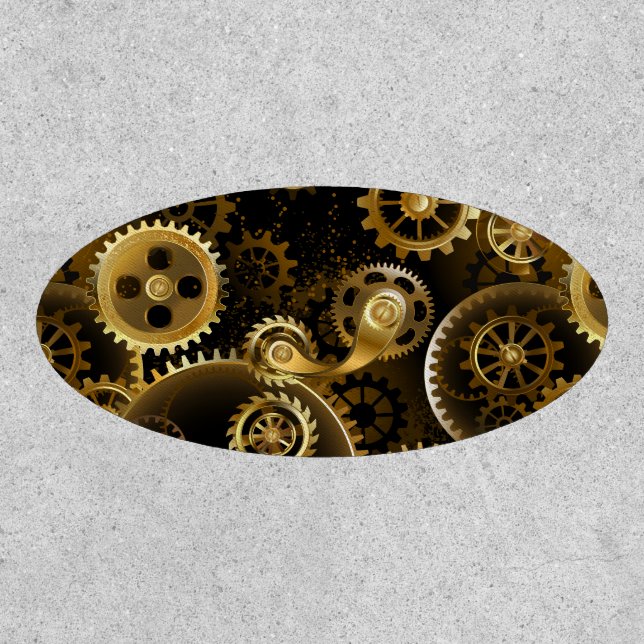 Seamless Steampunk Brass Gears Patch (Front)