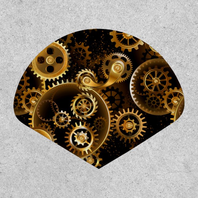 Seamless Steampunk Brass Gears Patch (Front)
