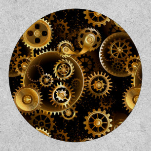Seamless Steampunk Brass Gears Patch