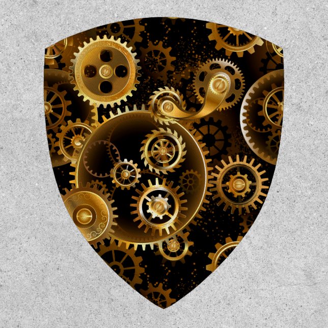 Seamless Steampunk Brass Gears Patch (Front)