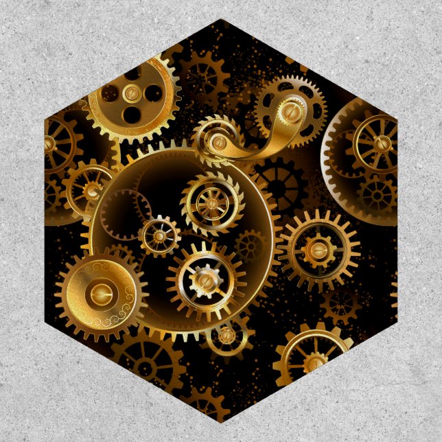 Seamless Steampunk Brass Gears Patch (Front)
