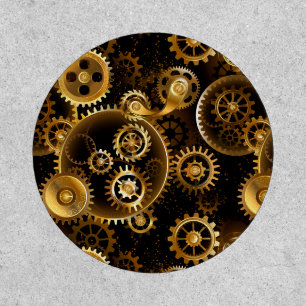 Seamless Steampunk Brass Gears Patch