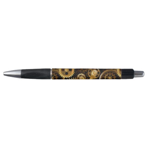 Seamless Steampunk Brass Gears Pen