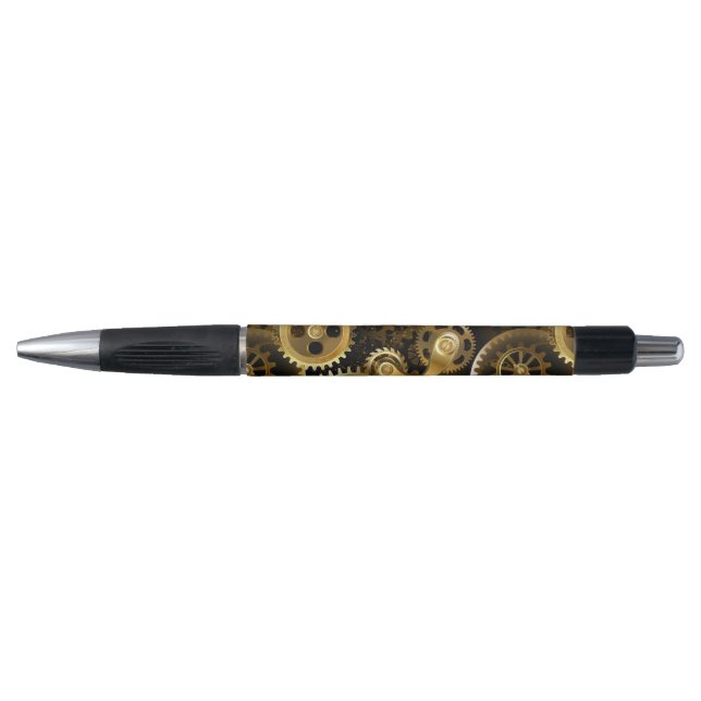 Seamless Steampunk Brass Gears Pen (Front)