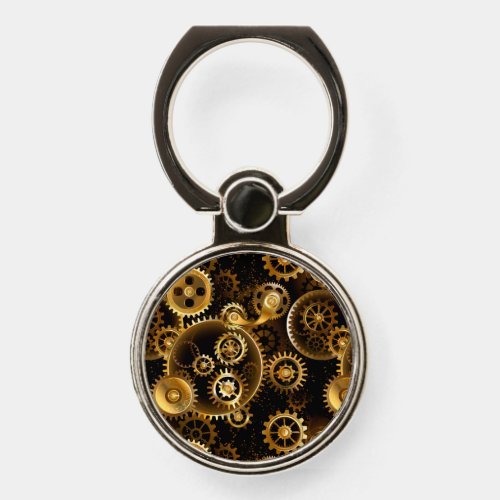 Seamless Steampunk Brass Gears Phone Ring Stand