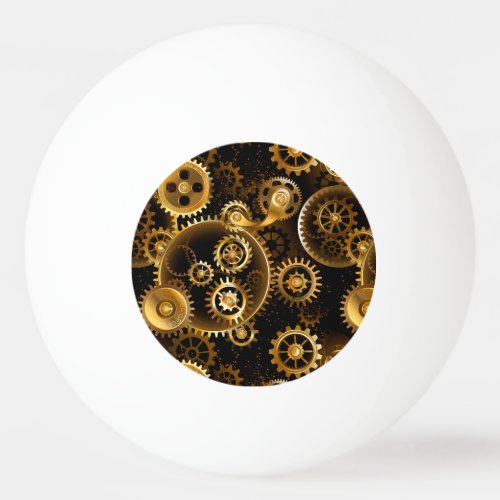 Seamless Steampunk Brass Gears Ping Pong Ball