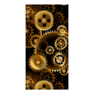 Seamless Steampunk Brass Gears Poster