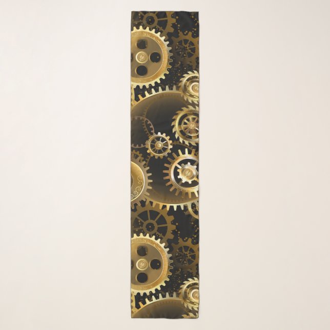 Seamless Steampunk Brass Gears Scarf (Front)