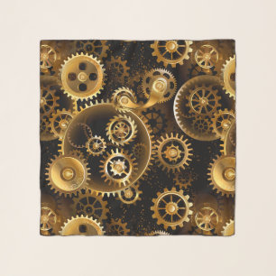 Seamless Steampunk Brass Gears Scarf
