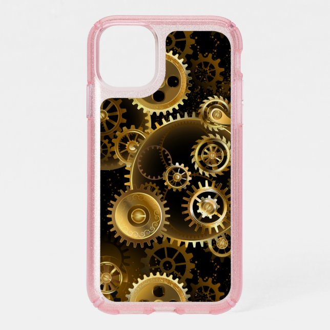 Seamless Steampunk Brass Gears Speck iPhone 11 Case (Front)
