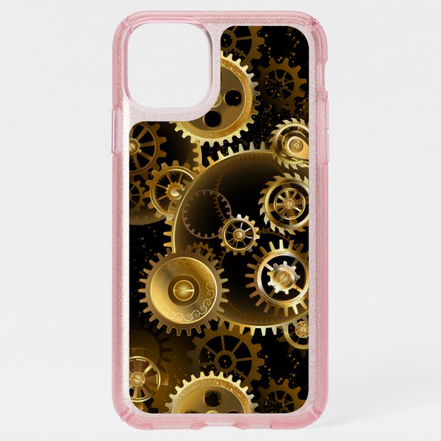 Seamless Steampunk Brass Gears Speck iPhone 11 Pro Max Case (Front)