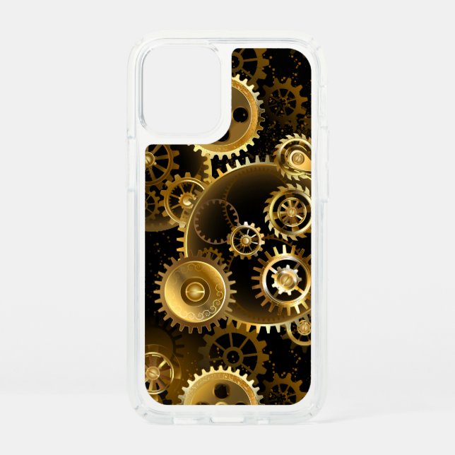 Seamless Steampunk Brass Gears Speck iPhone 12 Mini Case (Front)
