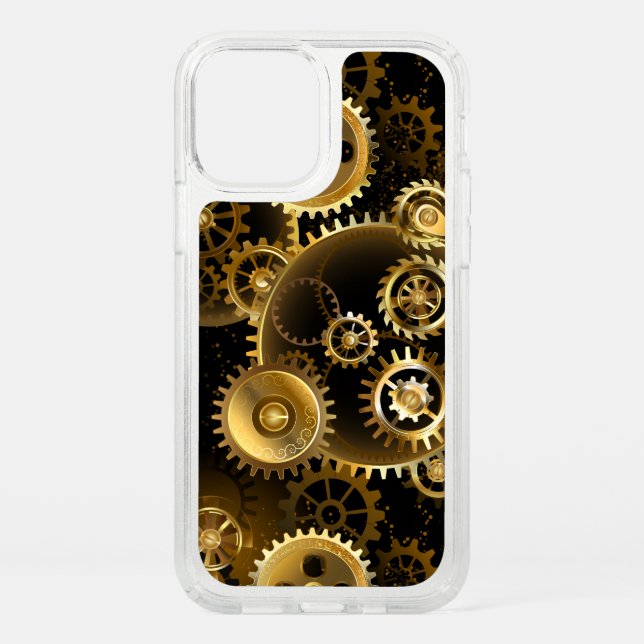 Seamless Steampunk Brass Gears Speck iPhone 12 Pro Case (Front)