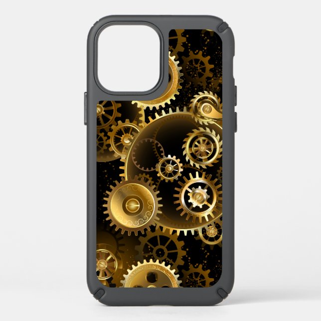 Seamless Steampunk Brass Gears Speck iPhone 12 Pro Case (Front)