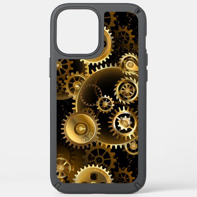 Seamless Steampunk Brass Gears Speck iPhone 12 Pro Max Case (Front)