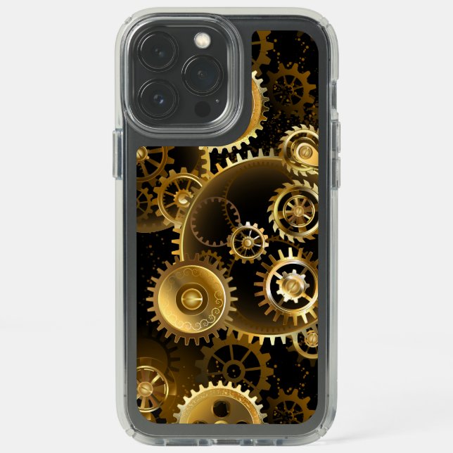 Seamless Steampunk Brass Gears Speck iPhone 13 Pro Max Case (Front)