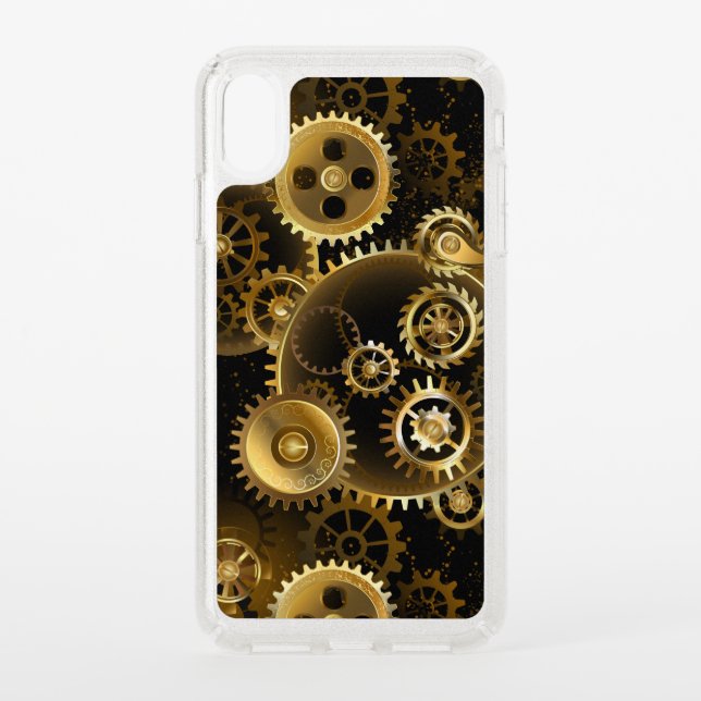 Seamless Steampunk Brass Gears Speck iPhone XS Max Case (Front)