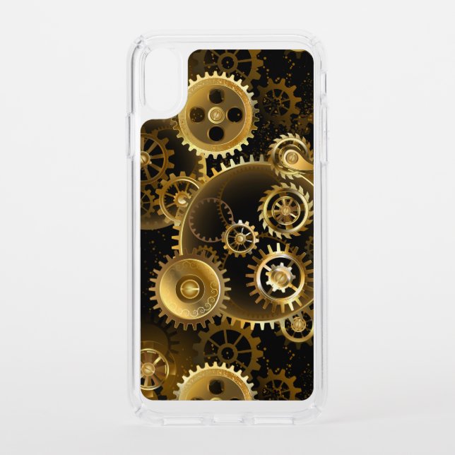 Seamless Steampunk Brass Gears Speck iPhone XS Max Case (Front)