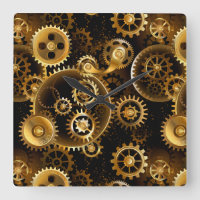 Seamless Steampunk Brass Gears