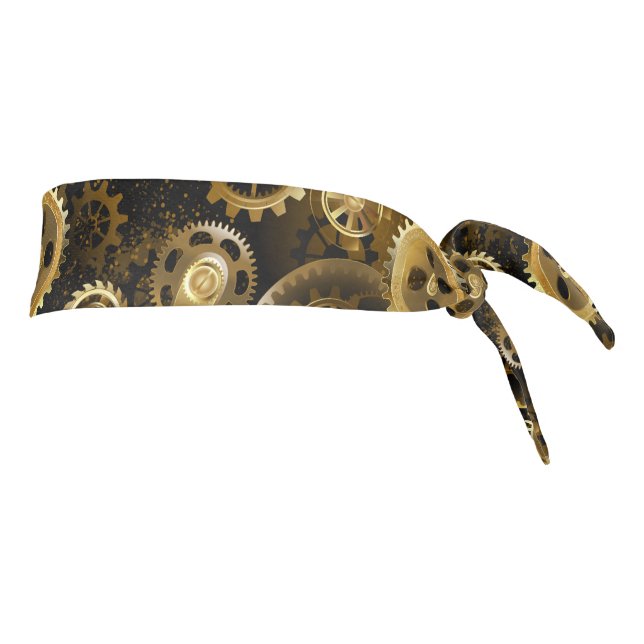Seamless Steampunk Brass Gears Tie Headband (Rotate 90)