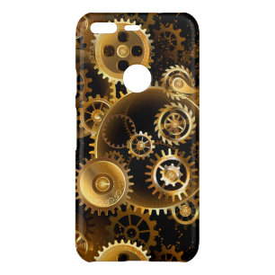 Seamless Steampunk Brass Gears Uncommon Google Pixel Case
