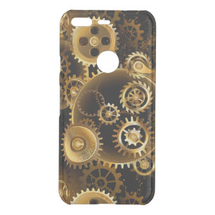 Seamless Steampunk Brass Gears Uncommon Google Pixel Case