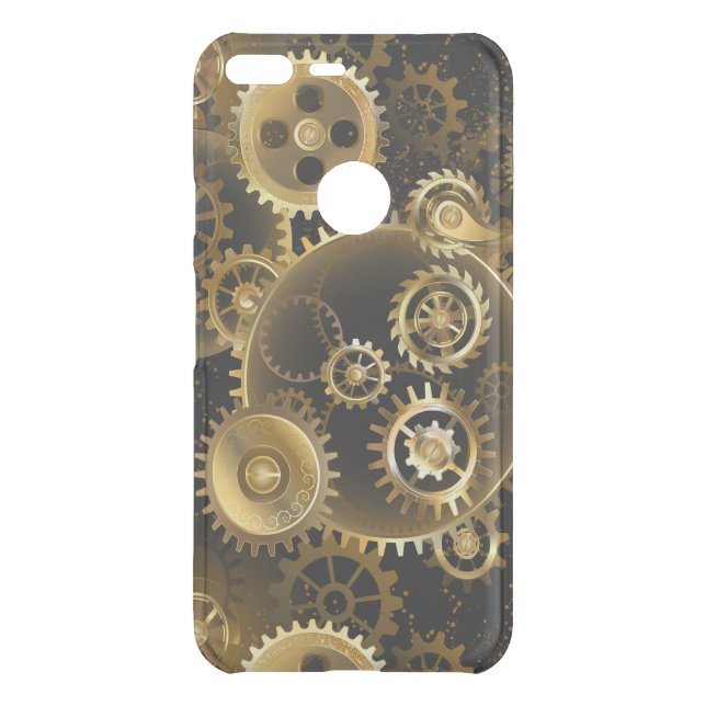 Seamless Steampunk Brass Gears Uncommon Google Pixel XL Case (Back)