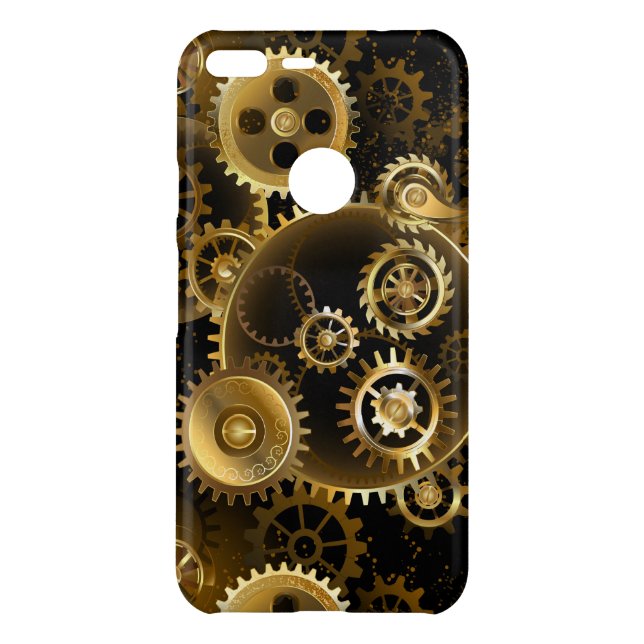 Seamless Steampunk Brass Gears Uncommon Google Pixel XL Case (Back)