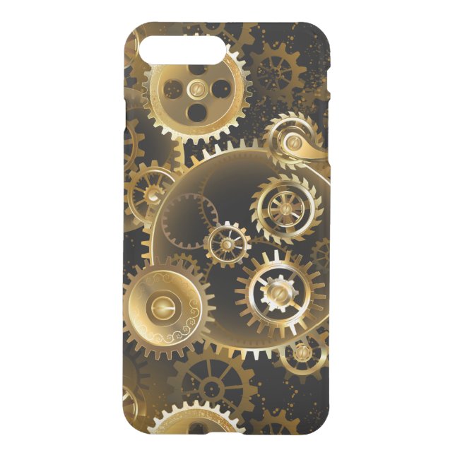 Seamless Steampunk Brass Gears Uncommon iPhone Case (Back)