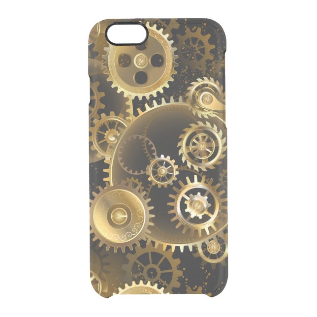 Seamless Steampunk Brass Gears Uncommon iPhone Case (Back)