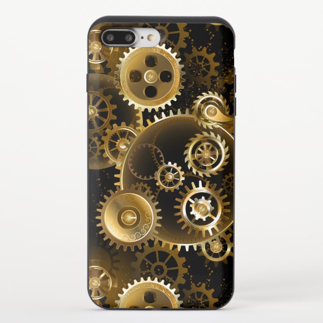 Seamless Steampunk Brass Gears Uncommon iPhone Case (Back)