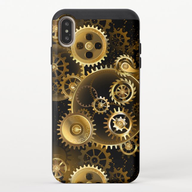 Seamless Steampunk Brass Gears Uncommon iPhone Case (Back)