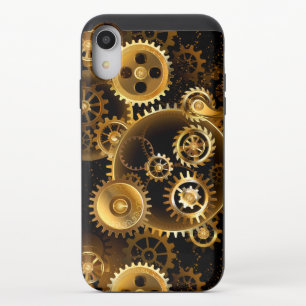 Seamless Steampunk Brass Gears iPhone XR Slider Case