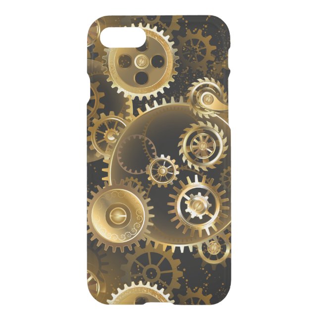 Seamless Steampunk Brass Gears Uncommon iPhone Case (Back)