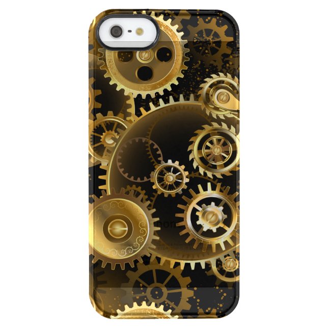 Seamless Steampunk Brass Gears Uncommon iPhone Case (Back)