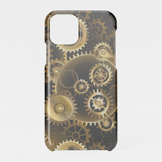 Seamless Steampunk Brass Gears Uncommon iPhone Case (Back)