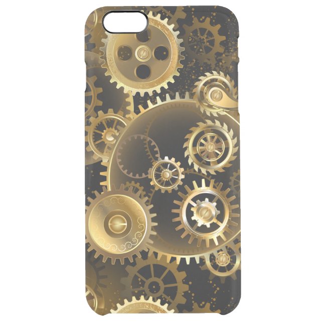 Seamless Steampunk Brass Gears Uncommon iPhone Case (Back)