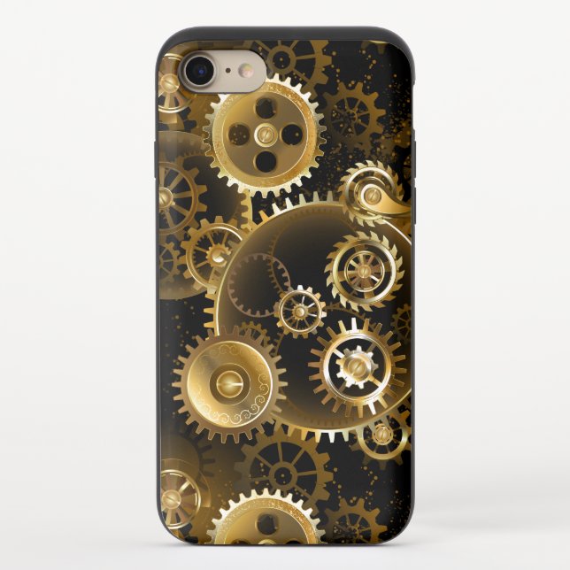 Seamless Steampunk Brass Gears Uncommon iPhone Case (Back)