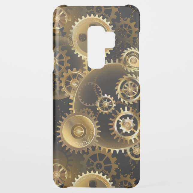 Seamless Steampunk Brass Gears Uncommon Samsung Galaxy Case (Back)
