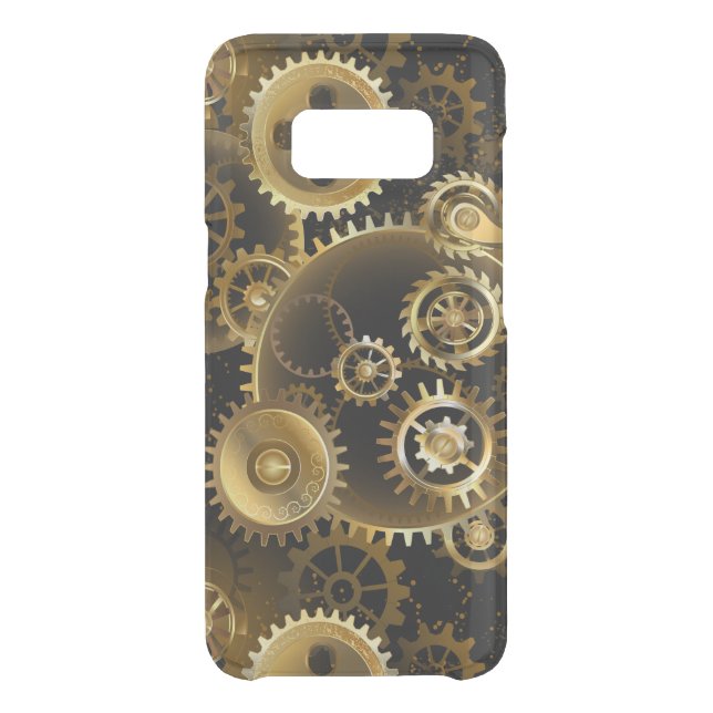 Seamless Steampunk Brass Gears Uncommon Samsung Galaxy Case (Back)