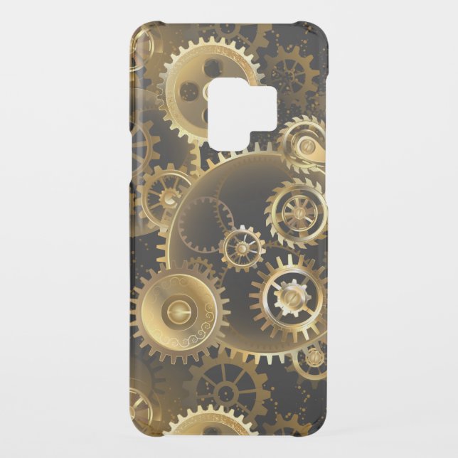 Seamless Steampunk Brass Gears Uncommon Samsung Galaxy Case (Back)
