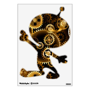 Seamless Steampunk Brass Gears Wall Decal