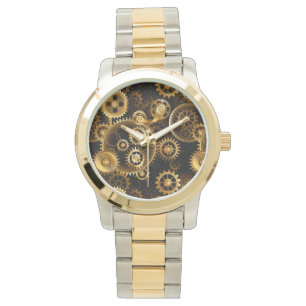 Seamless Steampunk Brass Gears Watch