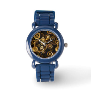 Seamless Steampunk Brass Gears Watch