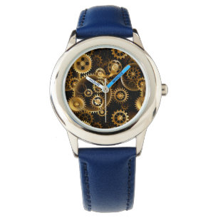 Seamless Steampunk Brass Gears Watch