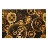 Seamless Steampunk Brass Gears