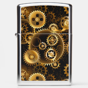 Seamless Steampunk Brass Gears Zippo Lighter