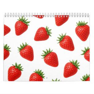 Seamless Strawberry Pattern Cute Red Fruit Calendar